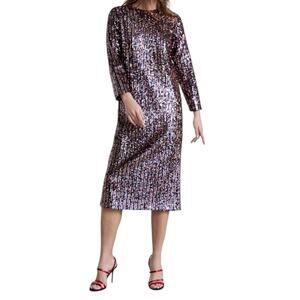 Zara Rainbow Sequin Midi Dress Size XS